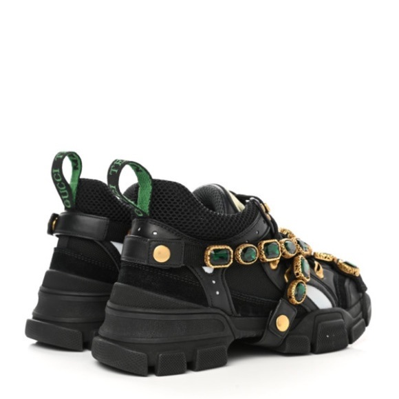 GUCCI
XSEGA Mesh Suede Calfskin Removable Crystals Womens Flashtrek Sneakers 9.5 - Picture 2 of 11